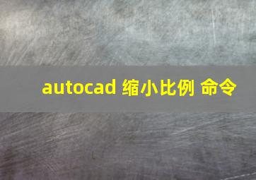 autocad 缩小比例 命令